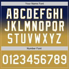 Load image into Gallery viewer, Custom Navy White-Old Gold Authentic Fade Fashion Baseball Jersey
