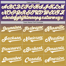 Load image into Gallery viewer, Custom Purple White-Old Gold Authentic Fade Fashion Baseball Jersey
