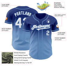 Load image into Gallery viewer, Custom Royal White-Light Blue Authentic Fade Fashion Baseball Jersey
