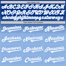Load image into Gallery viewer, Custom Royal White-Light Blue Authentic Fade Fashion Baseball Jersey
