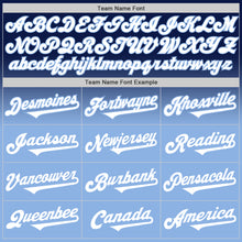 Load image into Gallery viewer, Custom Navy White-Light Blue Authentic Fade Fashion Baseball Jersey
