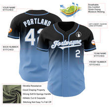 Load image into Gallery viewer, Custom Black White-Light Blue Authentic Fade Fashion Baseball Jersey
