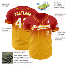 Load image into Gallery viewer, Custom Red White-Gold Authentic Fade Fashion Baseball Jersey
