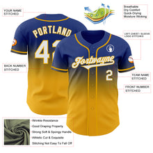 Load image into Gallery viewer, Custom Royal White-Gold Authentic Fade Fashion Baseball Jersey
