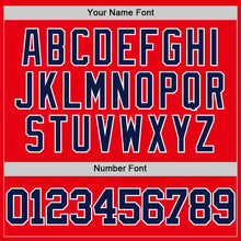 Load image into Gallery viewer, Custom Fire Red Navy-White Authentic Basketball Jersey
