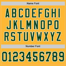 Load image into Gallery viewer, Custom Gold Green-White Mesh Authentic Throwback Football Jersey
