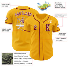Load image into Gallery viewer, Custom Gold Crimson-White Authentic Baseball Jersey

