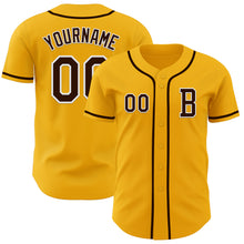 Load image into Gallery viewer, Custom Gold Brown-White Authentic Baseball Jersey
