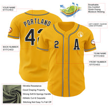 Load image into Gallery viewer, Custom Gold Black-White Authentic Baseball Jersey
