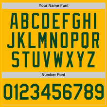 Load image into Gallery viewer, Custom Gold Green Authentic Throwback Basketball Jersey
