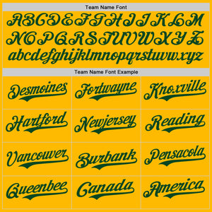 Custom Gold Green Authentic Baseball Jersey