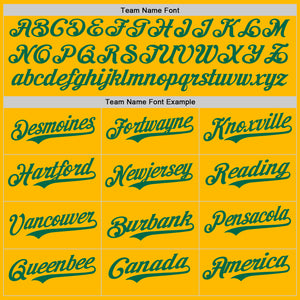 Custom Gold Kelly Green Authentic Baseball Jersey