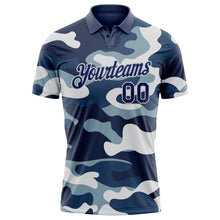 Load image into Gallery viewer, Custom Camo Navy-Light Gray Performance Salute To Service Golf Polo Shirt
