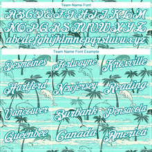 Load image into Gallery viewer, Custom Teal White 3D Pattern Design Hawaii Palm Trees Performance Golf Polo Shirt
