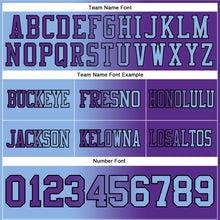 Load image into Gallery viewer, Custom Purple Light Blue-Black Mesh Authentic Gradient Fashion Football Jersey
