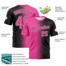 Load image into Gallery viewer, Custom Black Pink-White Gradient Fashion Performance T-Shirt
