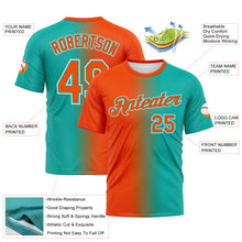 Load image into Gallery viewer, Custom Aqua Orange-White Gradient Fashion Performance T-Shirt
