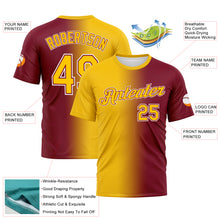 Load image into Gallery viewer, Custom Crimson Yellow-White Gradient Fashion Performance T-Shirt

