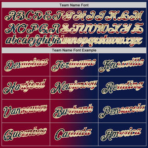 Custom Navy Vintage USA Flag Maroon-Cream Gradient Fashion Performance T-Shirt