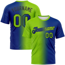 Load image into Gallery viewer, Custom Royal Neon Green-Black Gradient Fashion Performance T-Shirt
