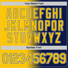 Load image into Gallery viewer, Custom Navy Yellow-White Gradient Fashion Performance T-Shirt
