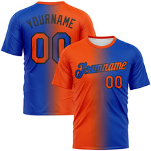 Load image into Gallery viewer, Custom Thunder Blue Orange-Black Gradient Fashion Performance T-Shirt
