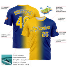 Load image into Gallery viewer, Custom Royal Yellow-White Gradient Fashion Performance T-Shirt
