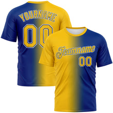 Load image into Gallery viewer, Custom Royal Yellow-White Gradient Fashion Performance T-Shirt
