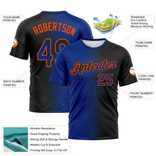 Load image into Gallery viewer, Custom Black Royal-Orange Gradient Fashion Performance T-Shirt
