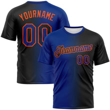 Load image into Gallery viewer, Custom Black Royal-Orange Gradient Fashion Performance T-Shirt
