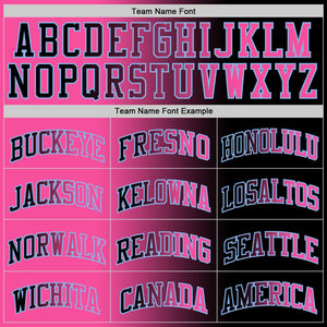 Custom Black Pink-Light Blue Authentic Gradient Fashion Basketball Jersey