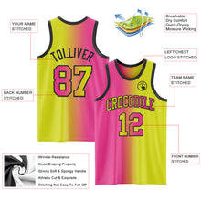 Load image into Gallery viewer, Custom Neon Yellow Pink-Black Authentic Gradient Fashion Basketball Jersey
