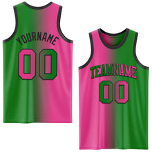 Load image into Gallery viewer, Custom Grass Green Pink-Black Authentic Gradient Fashion Basketball Jersey
