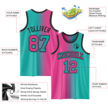 Load image into Gallery viewer, Custom Aqua Pink-Black Authentic Gradient Fashion Basketball Jersey

