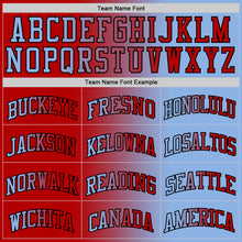 Load image into Gallery viewer, Custom Light Blue Red-Black Authentic Gradient Fashion Basketball Jersey
