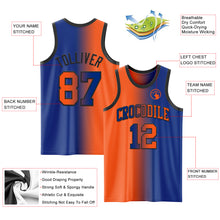 Load image into Gallery viewer, Custom Royal Orange-Black Authentic Gradient Fashion Basketball Jersey
