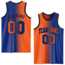 Load image into Gallery viewer, Custom Royal Orange-Black Authentic Gradient Fashion Basketball Jersey
