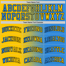 Load image into Gallery viewer, Custom Powder Blue Yellow-Black Authentic Gradient Fashion Basketball Jersey
