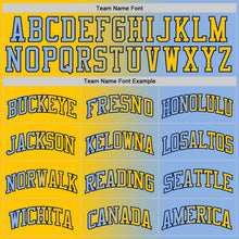 Load image into Gallery viewer, Custom Light Blue Yellow-Navy Authentic Gradient Fashion Basketball Jersey
