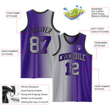 Load image into Gallery viewer, Custom Purple Gray-Black Authentic Gradient Fashion Basketball Jersey
