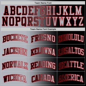Custom Black Gray-Red Authentic Gradient Fashion Basketball Jersey