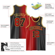 Load image into Gallery viewer, Custom Black Red-Old Gold Authentic Gradient Fashion Basketball Jersey
