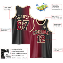 Load image into Gallery viewer, Custom Black Crimson-Cream Authentic Gradient Fashion Basketball Jersey
