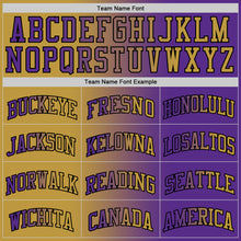 Load image into Gallery viewer, Custom Purple Old Gold-Black Authentic Gradient Fashion Basketball Jersey
