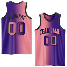 Load image into Gallery viewer, Custom Purple Medium Pink-Black Authentic Gradient Fashion Basketball Jersey
