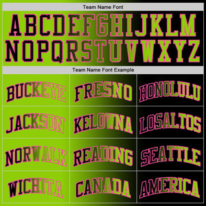 Custom Black Neon Green-Pink Authentic Gradient Fashion Basketball Jersey