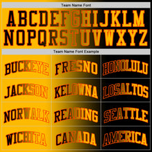 Load image into Gallery viewer, Custom Black Gold-Orange Authentic Gradient Fashion Basketball Jersey
