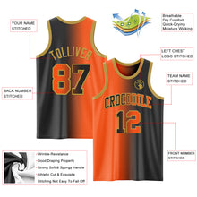 Load image into Gallery viewer, Custom Black Orange-Old Gold Authentic Gradient Fashion Basketball Jersey

