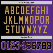 Load image into Gallery viewer, Custom Black Purple-Old Gold Authentic Gradient Fashion Basketball Jersey

