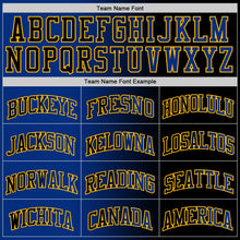 Load image into Gallery viewer, Custom Black Royal-Gold Authentic Gradient Fashion Basketball Jersey
